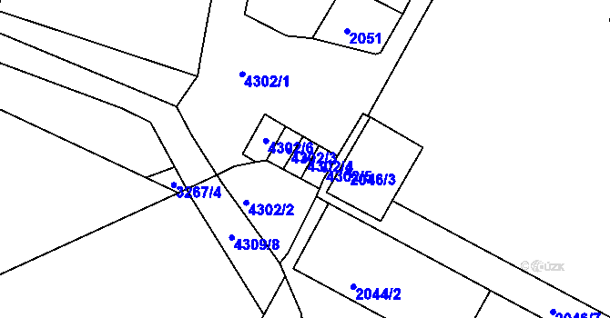 Parcela st. 4302/4 v KÚ Roudnice nad Labem, Katastrální mapa