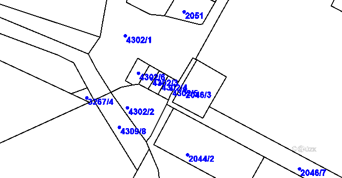 Parcela st. 4302/5 v KÚ Roudnice nad Labem, Katastrální mapa