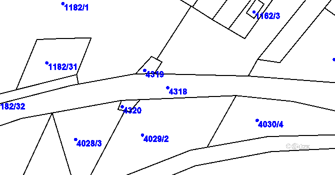 Parcela st. 4318 v KÚ Roudnice nad Labem, Katastrální mapa