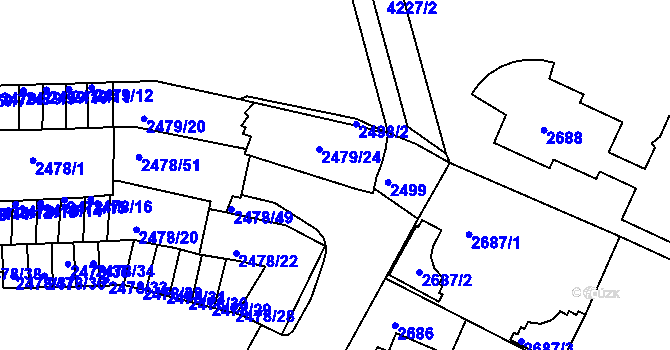 Parcela st. 2478/48 v KÚ Roudnice nad Labem, Katastrální mapa