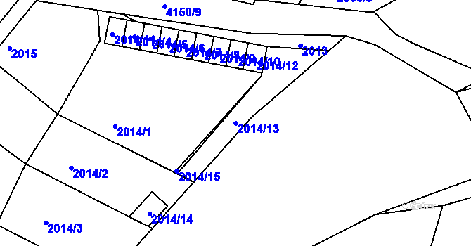 Parcela st. 2014/13 v KÚ Roudnice nad Labem, Katastrální mapa