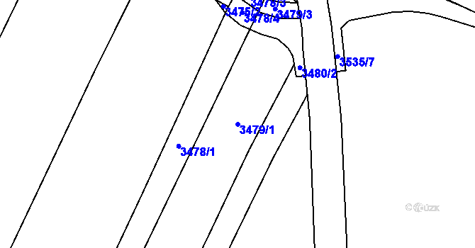 Parcela st. 3479/1 v KÚ Roudnice nad Labem, Katastrální mapa
