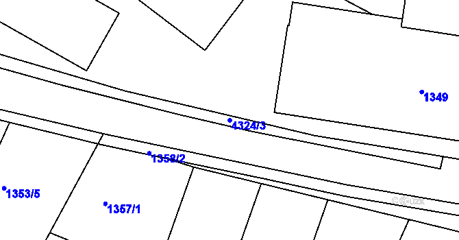Parcela st. 4324/3 v KÚ Roudnice nad Labem, Katastrální mapa