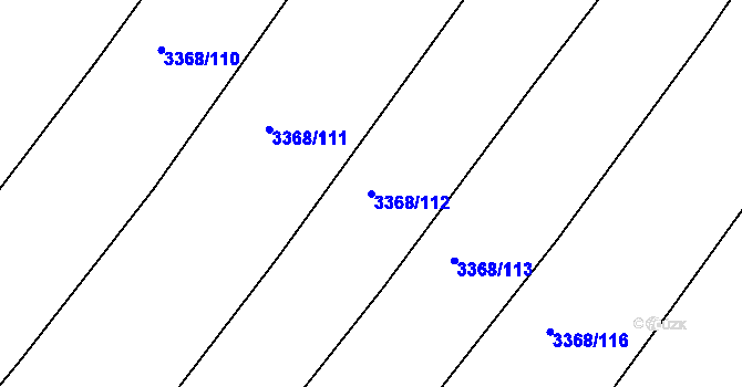 Parcela st. 3368/112 v KÚ Roudnice nad Labem, Katastrální mapa