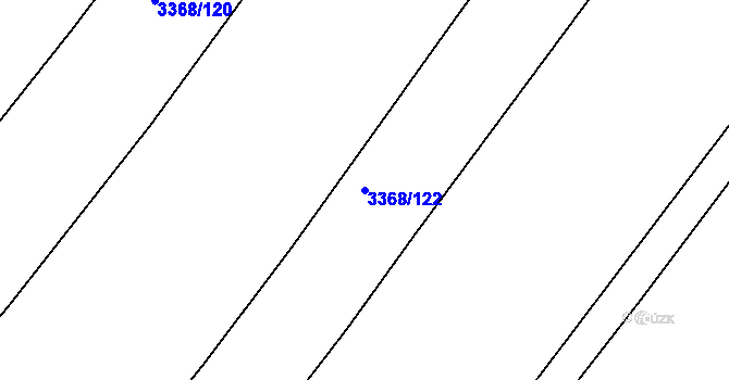 Parcela st. 3368/122 v KÚ Roudnice nad Labem, Katastrální mapa