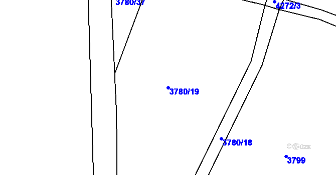 Parcela st. 3780/19 v KÚ Roudnice nad Labem, Katastrální mapa