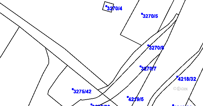 Parcela st. 3270/6 v KÚ Roudnice nad Labem, Katastrální mapa