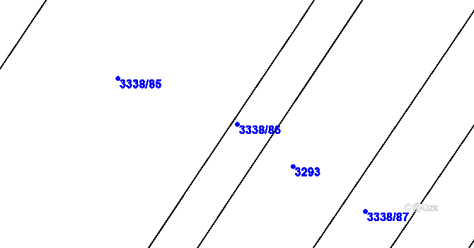 Parcela st. 3338/86 v KÚ Roudnice nad Labem, Katastrální mapa