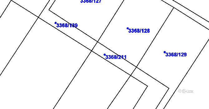 Parcela st. 3368/211 v KÚ Roudnice nad Labem, Katastrální mapa