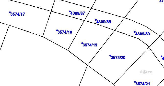 Parcela st. 3574/19 v KÚ Roudnice nad Labem, Katastrální mapa