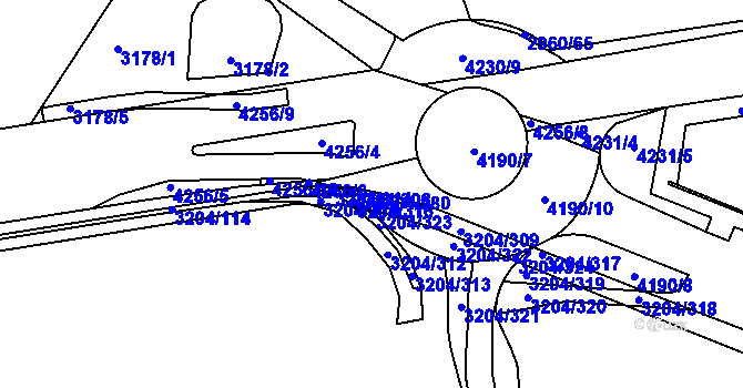 Parcela st. 3204/280 v KÚ Roudnice nad Labem, Katastrální mapa
