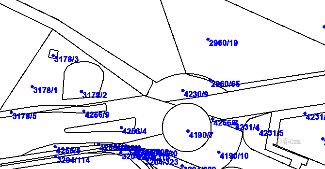 Parcela st. 2960/59 v KÚ Roudnice nad Labem, Katastrální mapa
