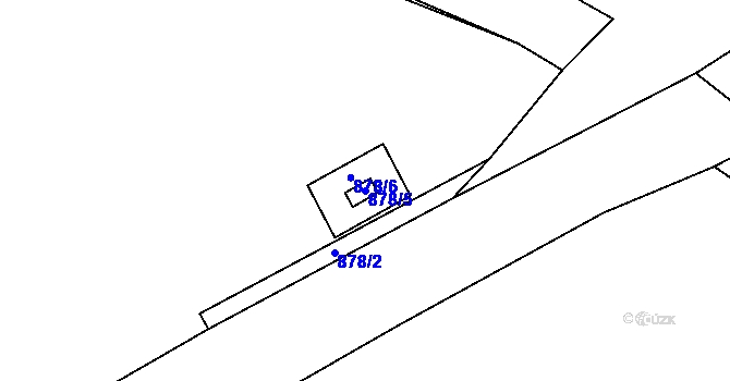 Parcela st. 878/5 v KÚ Roudnice nad Labem, Katastrální mapa