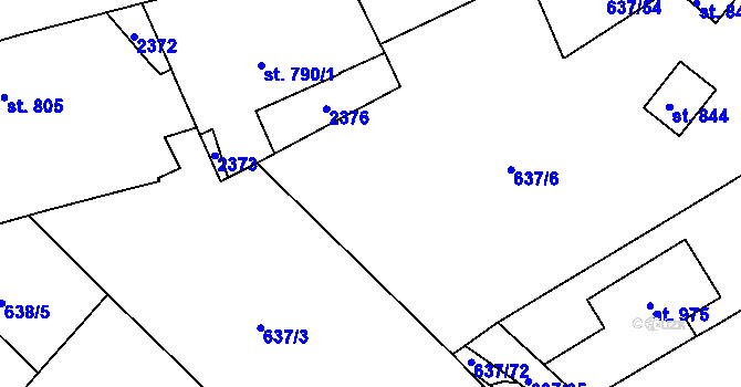 Parcela st. 790/5 v KÚ Podlusky, Katastrální mapa