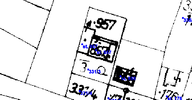 Parcela st. 857 v KÚ Podlusky, Katastrální mapa
