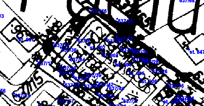 Parcela st. 903 v KÚ Podlusky, Katastrální mapa