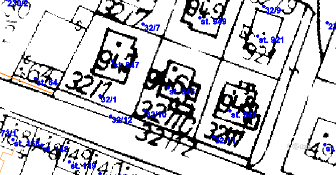 Parcela st. 946 v KÚ Podlusky, Katastrální mapa