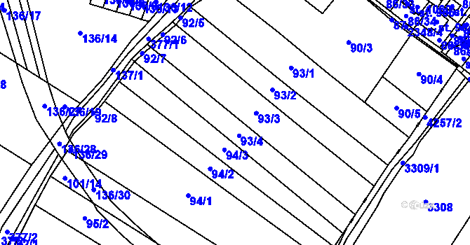 Parcela st. 101/2 v KÚ Podlusky, Katastrální mapa