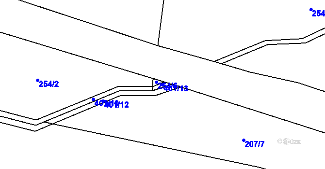 Parcela st. 401/13 v KÚ Podlusky, Katastrální mapa
