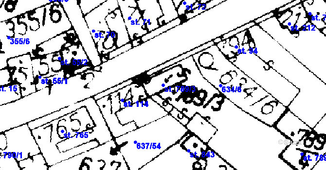 Parcela st. 789/3 v KÚ Podlusky, Katastrální mapa