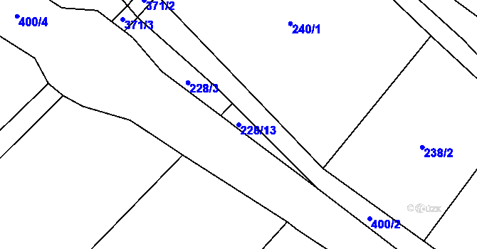 Parcela st. 228/13 v KÚ Podlusky, Katastrální mapa