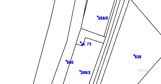 Parcela st. 73 v KÚ Roudníček, Katastrální mapa