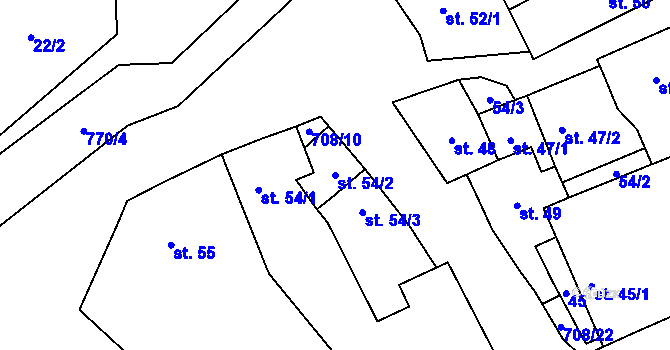 Parcela st. 54/2 v KÚ Vrbka u Roudníčku, Katastrální mapa