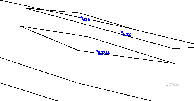 Parcela st. 623/4 v KÚ Vrbka u Roudníčku, Katastrální mapa