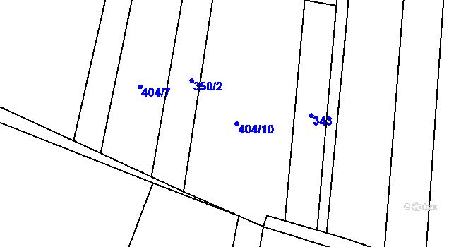 Parcela st. 404/10 v KÚ Vrbka u Roudníčku, Katastrální mapa