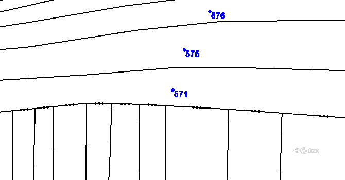 Parcela st. 571 v KÚ Vrbka u Roudníčku, Katastrální mapa