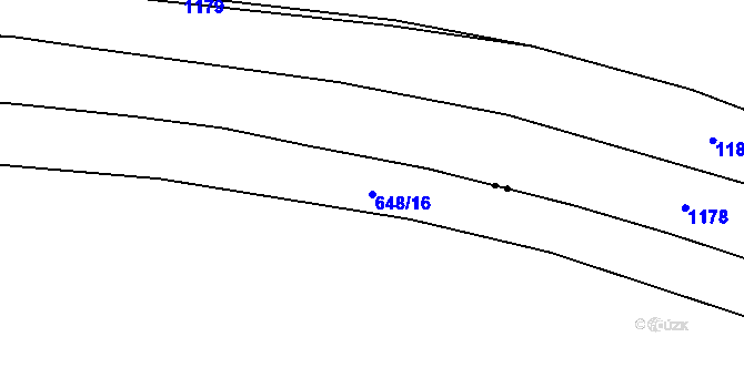 Parcela st. 648/16 v KÚ Vrbka u Roudníčku, Katastrální mapa