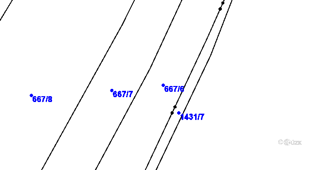 Parcela st. 667/6 v KÚ Vrbka u Roudníčku, Katastrální mapa