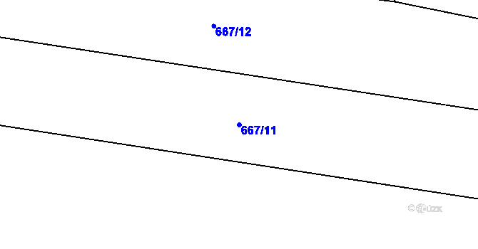 Parcela st. 667/11 v KÚ Vrbka u Roudníčku, Katastrální mapa