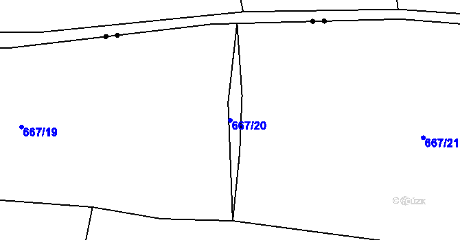 Parcela st. 667/20 v KÚ Vrbka u Roudníčku, Katastrální mapa