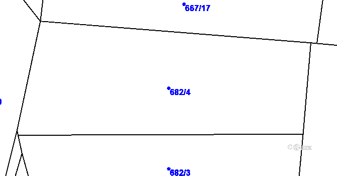 Parcela st. 682/4 v KÚ Vrbka u Roudníčku, Katastrální mapa