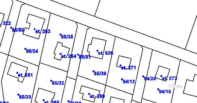 Parcela st. 510 v KÚ Roudnička, Katastrální mapa
