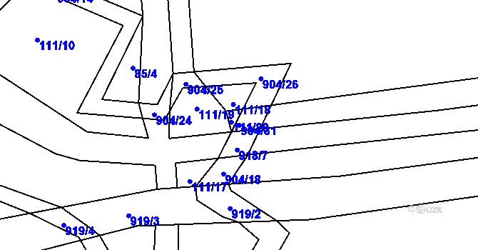 Parcela st. 904/31 v KÚ Roudníky, Katastrální mapa