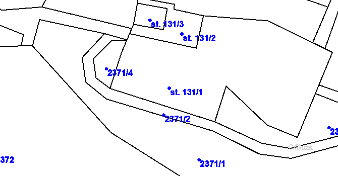 Parcela st. 131/1 v KÚ Roudno, Katastrální mapa