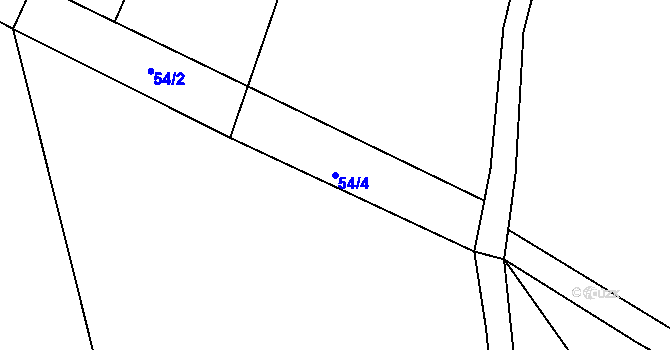 Parcela st. 54/4 v KÚ Roudno, Katastrální mapa