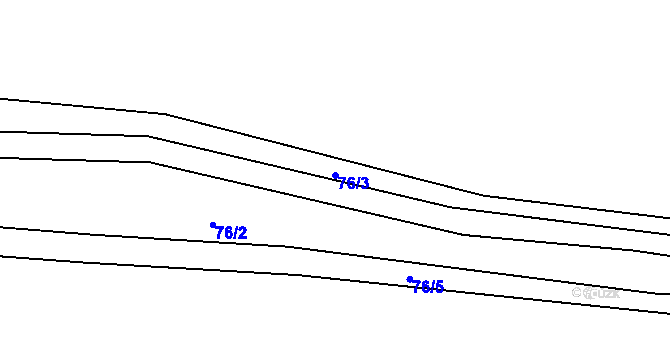 Parcela st. 76/3 v KÚ Roudno, Katastrální mapa