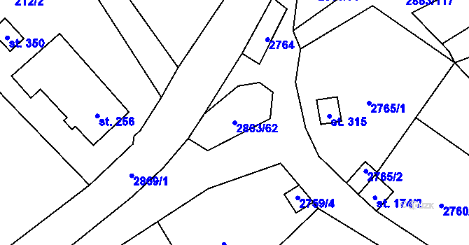 Parcela st. 2863/62 v KÚ Roudno, Katastrální mapa