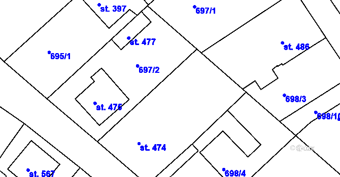 Parcela st. 479 v KÚ Rouchovany, Katastrální mapa