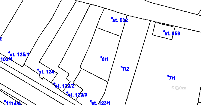 Parcela st. 6 v KÚ Rouchovany, Katastrální mapa