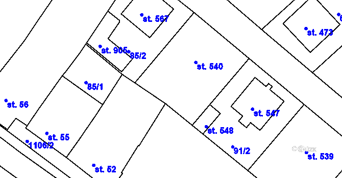 Parcela st. 87 v KÚ Rouchovany, Katastrální mapa