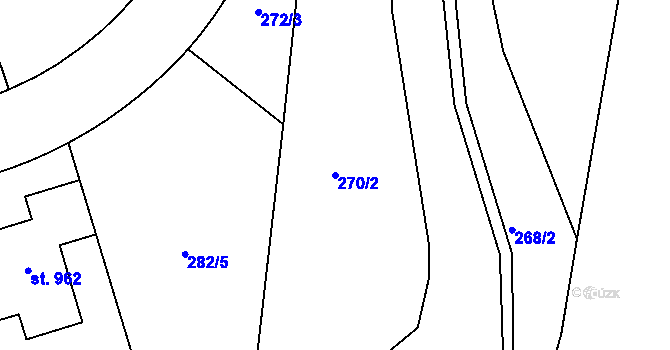 Parcela st. 270/2 v KÚ Rouchovany, Katastrální mapa