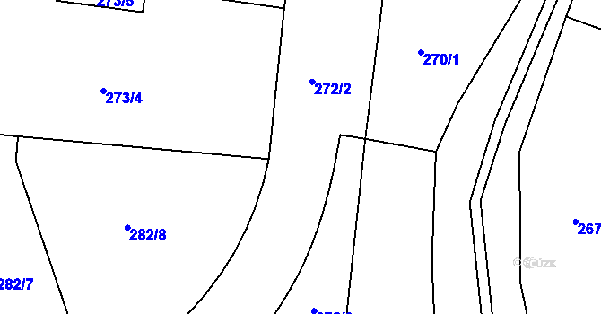 Parcela st. 272/2 v KÚ Rouchovany, Katastrální mapa