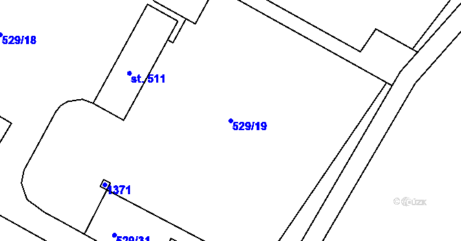Parcela st. 529/19 v KÚ Rouchovany, Katastrální mapa