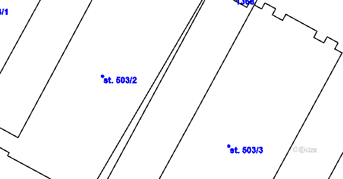 Parcela st. 529/21 v KÚ Rouchovany, Katastrální mapa
