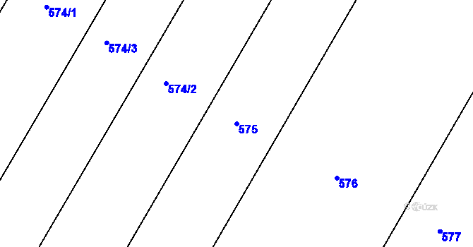 Parcela st. 575 v KÚ Rouchovany, Katastrální mapa