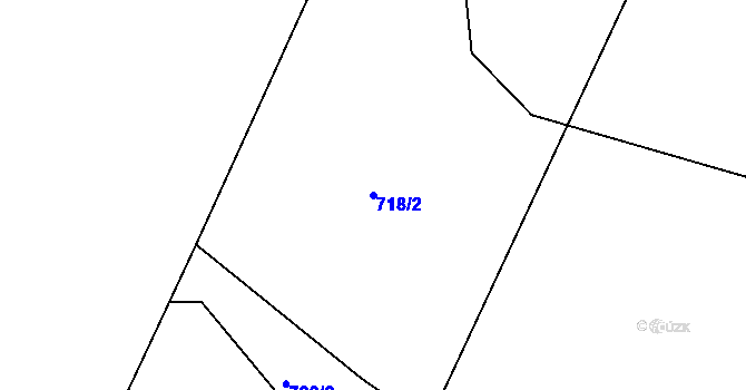 Parcela st. 718/2 v KÚ Rouchovany, Katastrální mapa